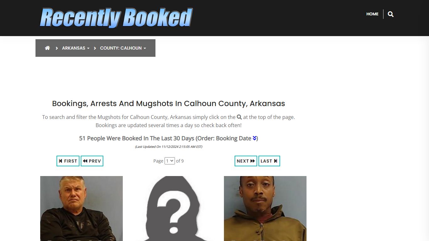 Bookings, Arrests and Mugshots in Calhoun County, Arkansas