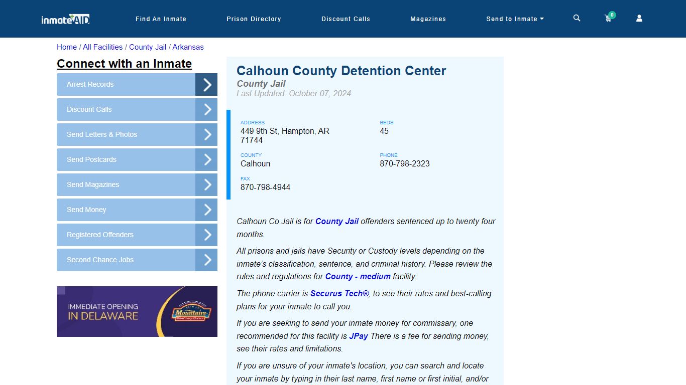 Calhoun County Detention Center - Inmate Locator